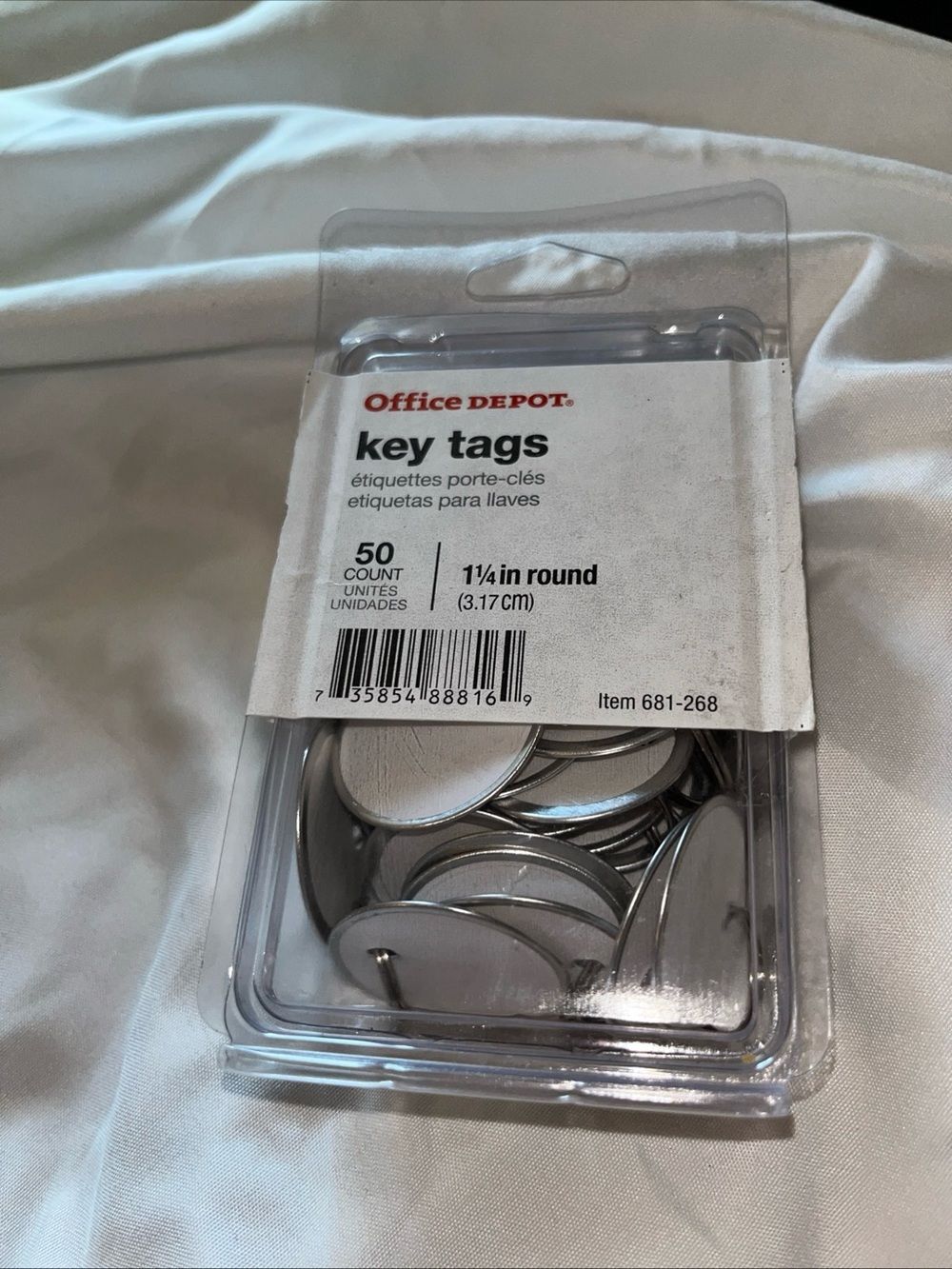 Office Depot Silver Key Tags - 50 Count